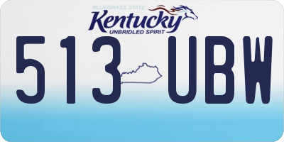 KY license plate 513UBW