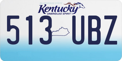 KY license plate 513UBZ