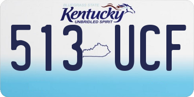 KY license plate 513UCF