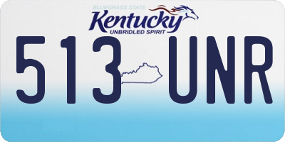 KY license plate 513UNR