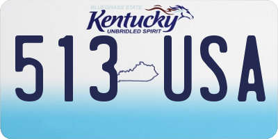 KY license plate 513USA