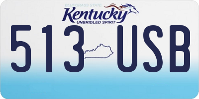 KY license plate 513USB
