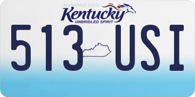 KY license plate 513USI
