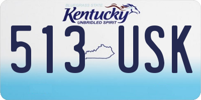 KY license plate 513USK