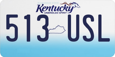 KY license plate 513USL