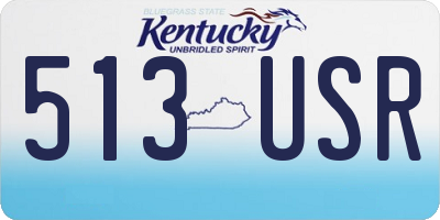 KY license plate 513USR
