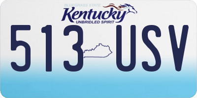 KY license plate 513USV