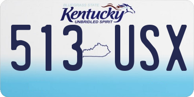 KY license plate 513USX