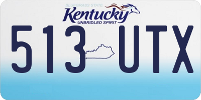 KY license plate 513UTX