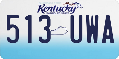 KY license plate 513UWA
