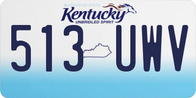 KY license plate 513UWV