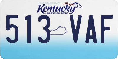 KY license plate 513VAF