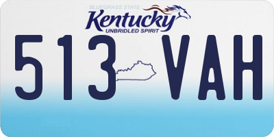 KY license plate 513VAH