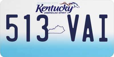 KY license plate 513VAI