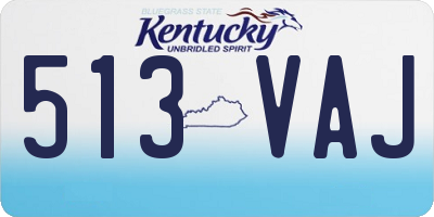 KY license plate 513VAJ