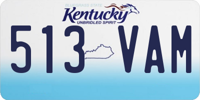 KY license plate 513VAM