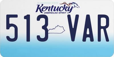 KY license plate 513VAR