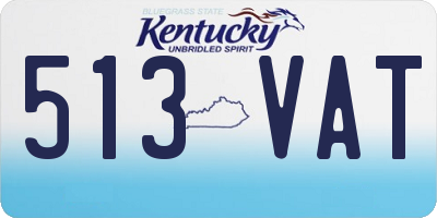 KY license plate 513VAT