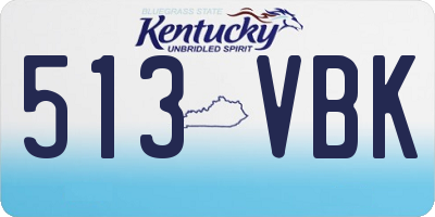 KY license plate 513VBK