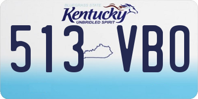 KY license plate 513VBO