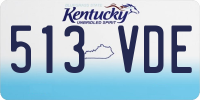 KY license plate 513VDE