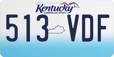 KY license plate 513VDF