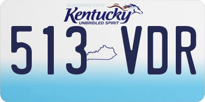 KY license plate 513VDR