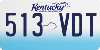 KY license plate 513VDT