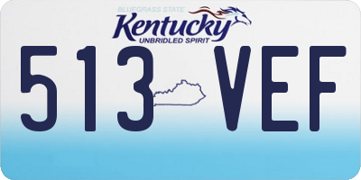 KY license plate 513VEF