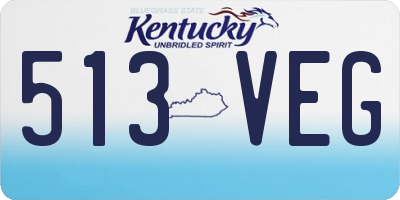 KY license plate 513VEG