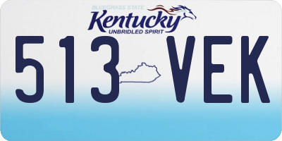 KY license plate 513VEK
