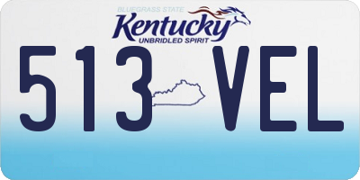 KY license plate 513VEL