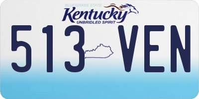 KY license plate 513VEN