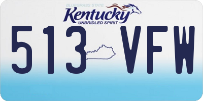 KY license plate 513VFW