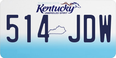 KY license plate 514JDW