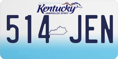 KY license plate 514JEN