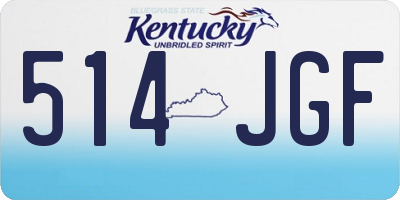 KY license plate 514JGF
