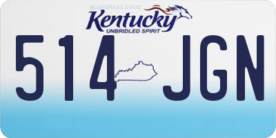 KY license plate 514JGN
