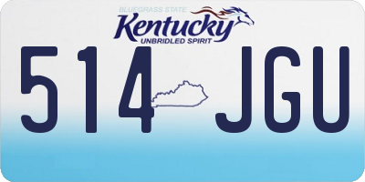 KY license plate 514JGU