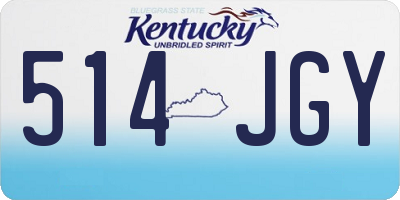 KY license plate 514JGY