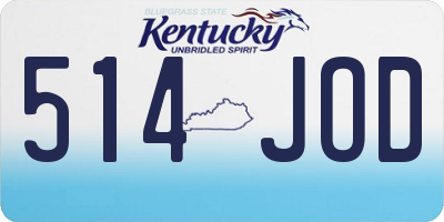 KY license plate 514JOD