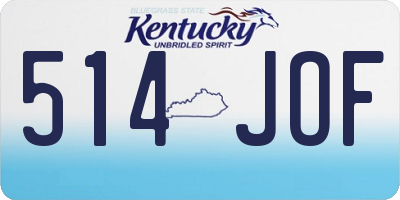 KY license plate 514JOF