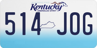 KY license plate 514JOG