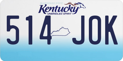 KY license plate 514JOK