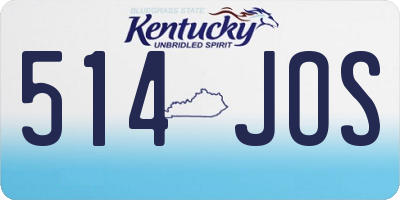KY license plate 514JOS