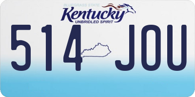 KY license plate 514JOU