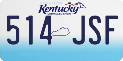 KY license plate 514JSF