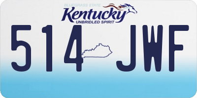 KY license plate 514JWF