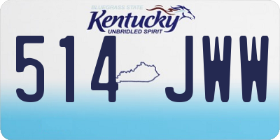 KY license plate 514JWW
