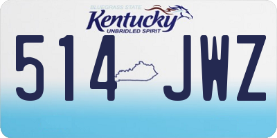 KY license plate 514JWZ
